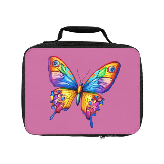 Lunch Bag - Light Grey (Colorful Butterfly)