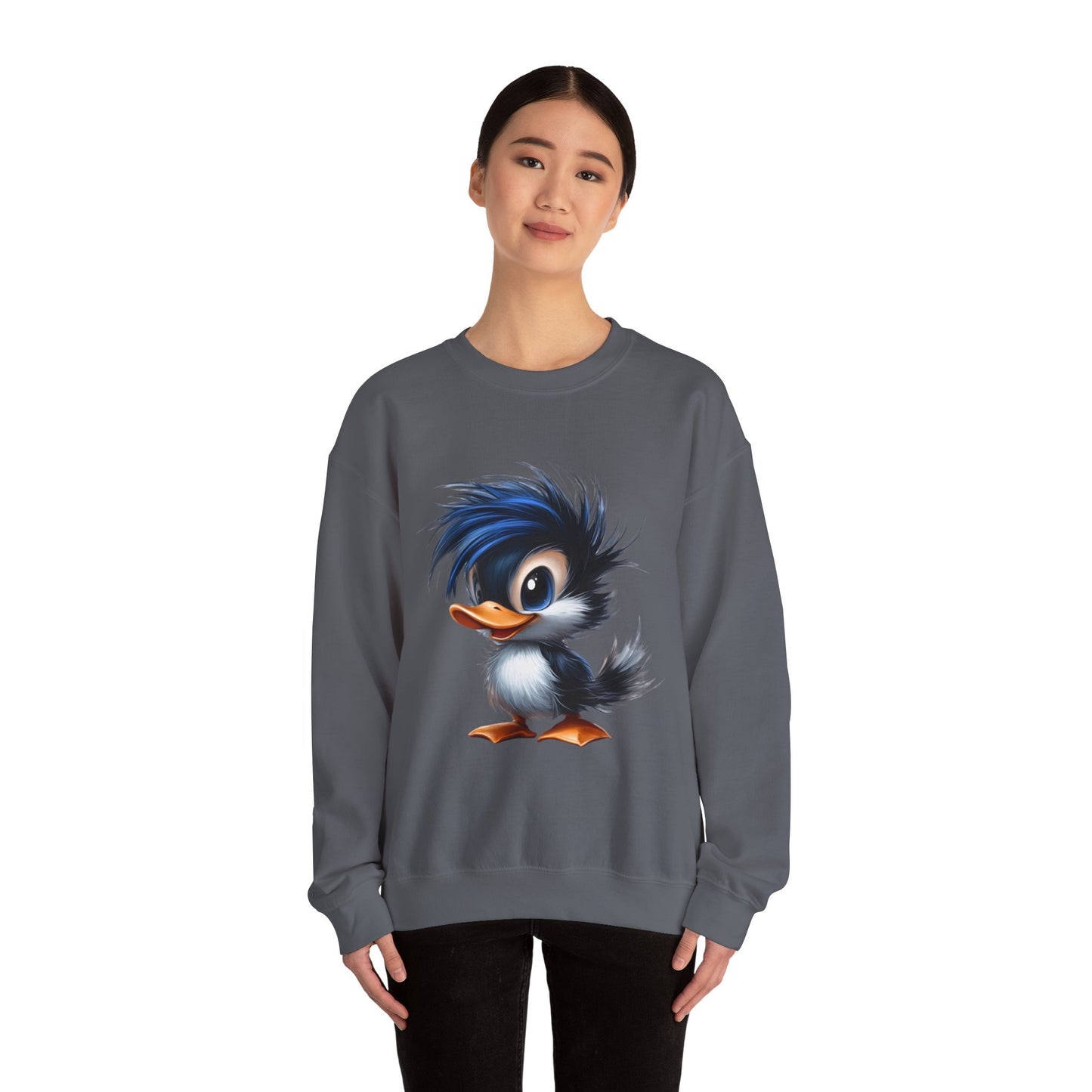 Unisex Heavy Blend™ Crewneck Sweatshirt (Blue Hair Duck)