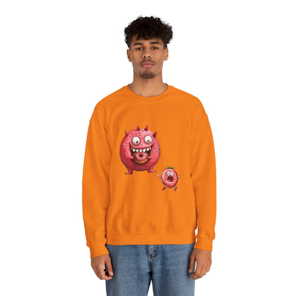 Unisex Heavy Blend™ Crewneck Sweatshirt (Donut Monster eating Donut)