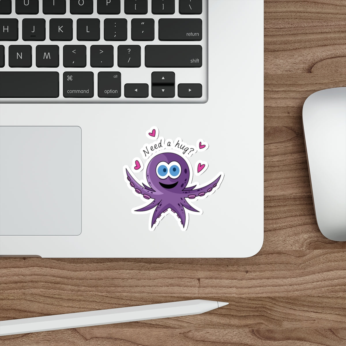 Die-Cut Stickers | Vibrant Art for Personalization (Octopus Hug)