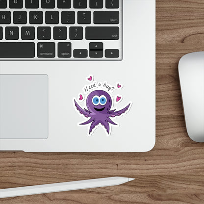 Die-Cut Stickers | Vibrant Art for Personalization (Octopus Hug)