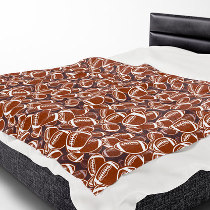 Velveteen Plush Blanket (Football)