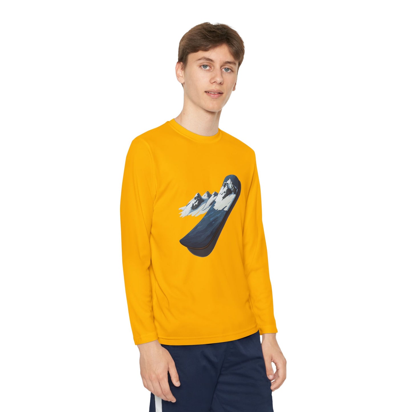 Youth Long Sleeve Competitor Tee (Mountain Snowboard)