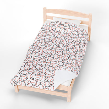 Velveteen Plush Blanket (Baseball)