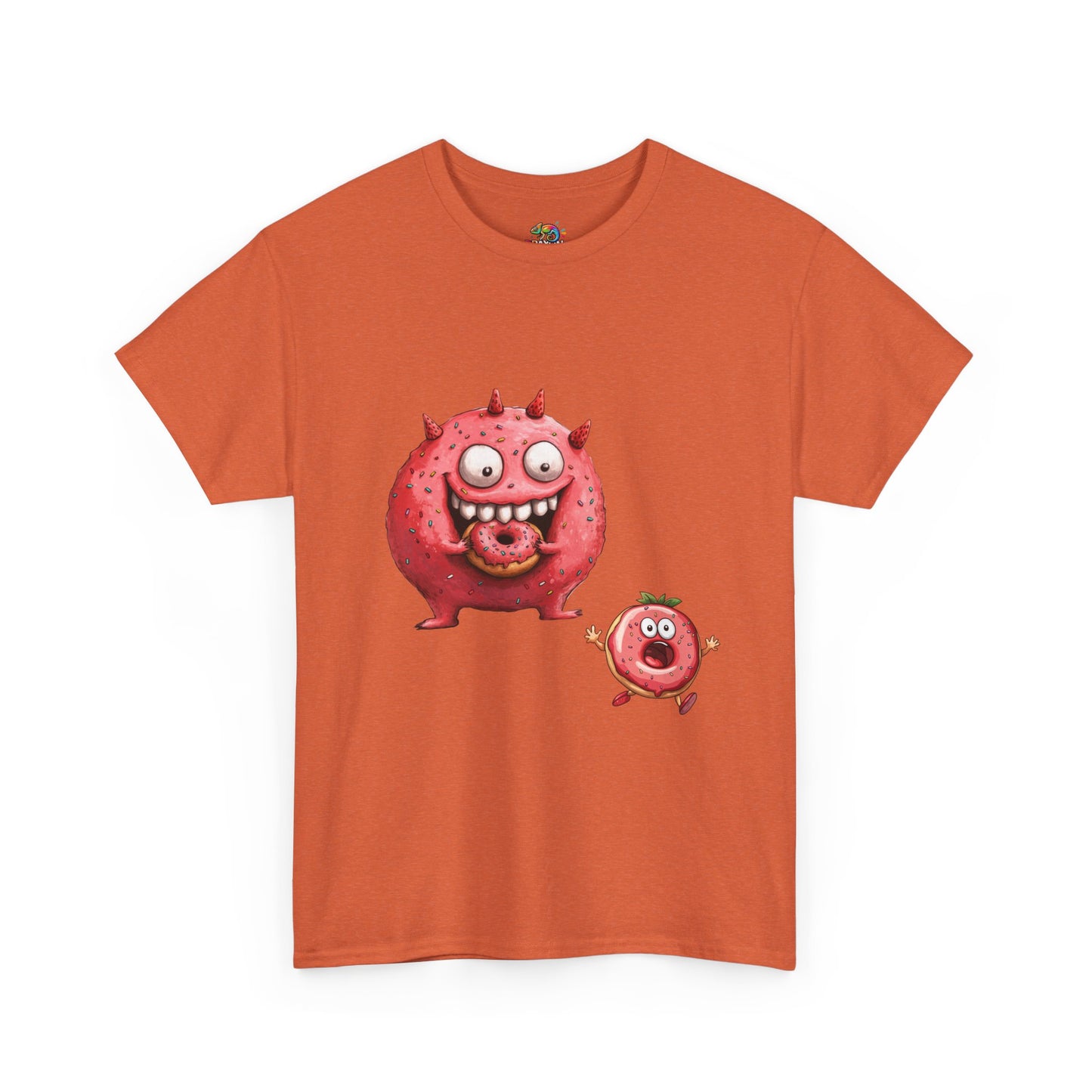 Unisex Heavy Cotton Tee (Donut Monster eating Donut)