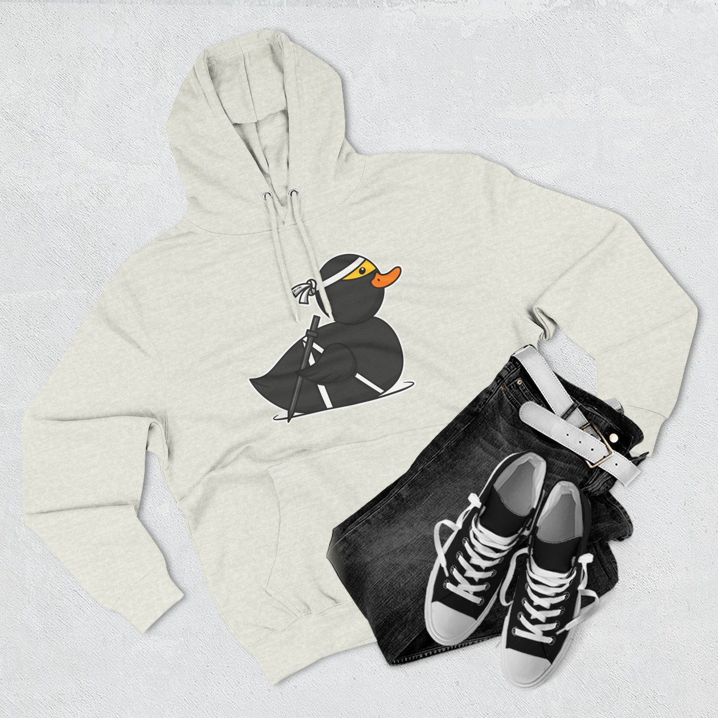 Three-Panel Fleece Hoodie (Ninja Duck)