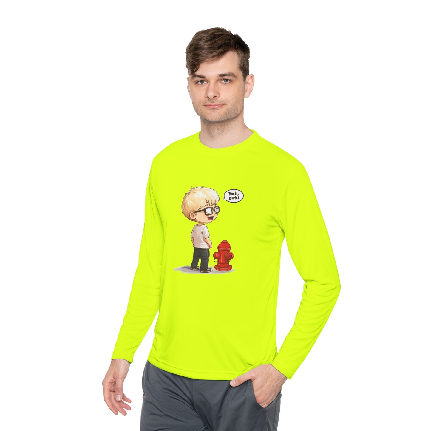 Unisex Lightweight Long Sleeve Tee (Bark Bark)