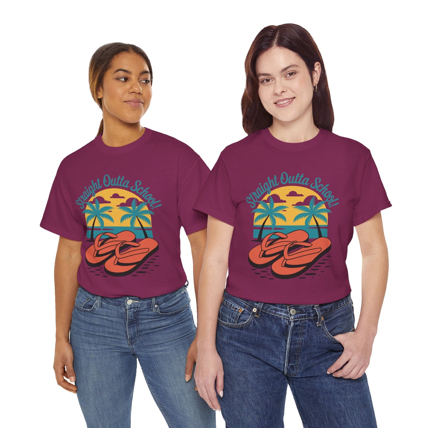 Unisex Heavy Cotton Tee (Straight Outta School)