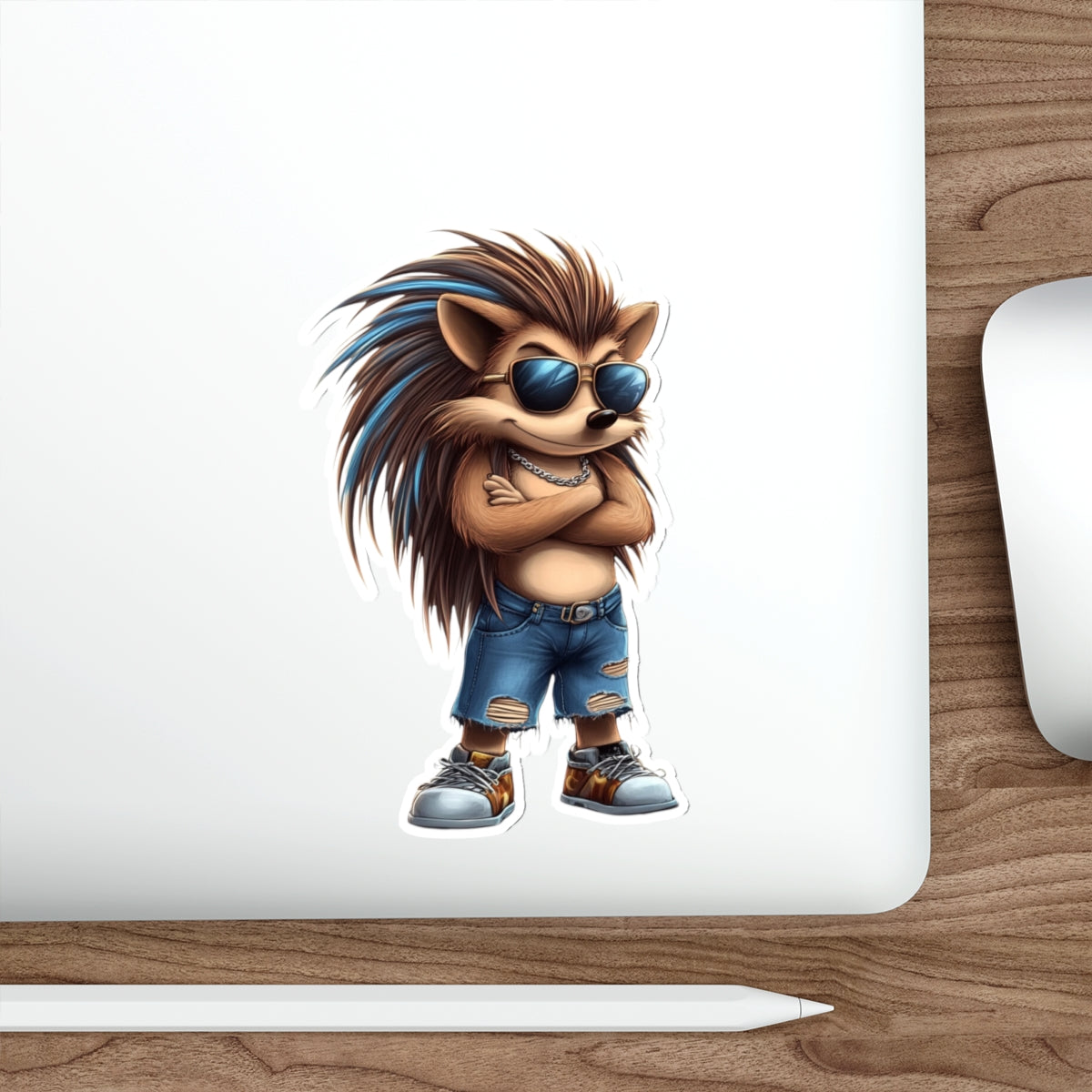 Die-Cut Stickers | Vibrant Art for Personalization (Cool Hedgehog)