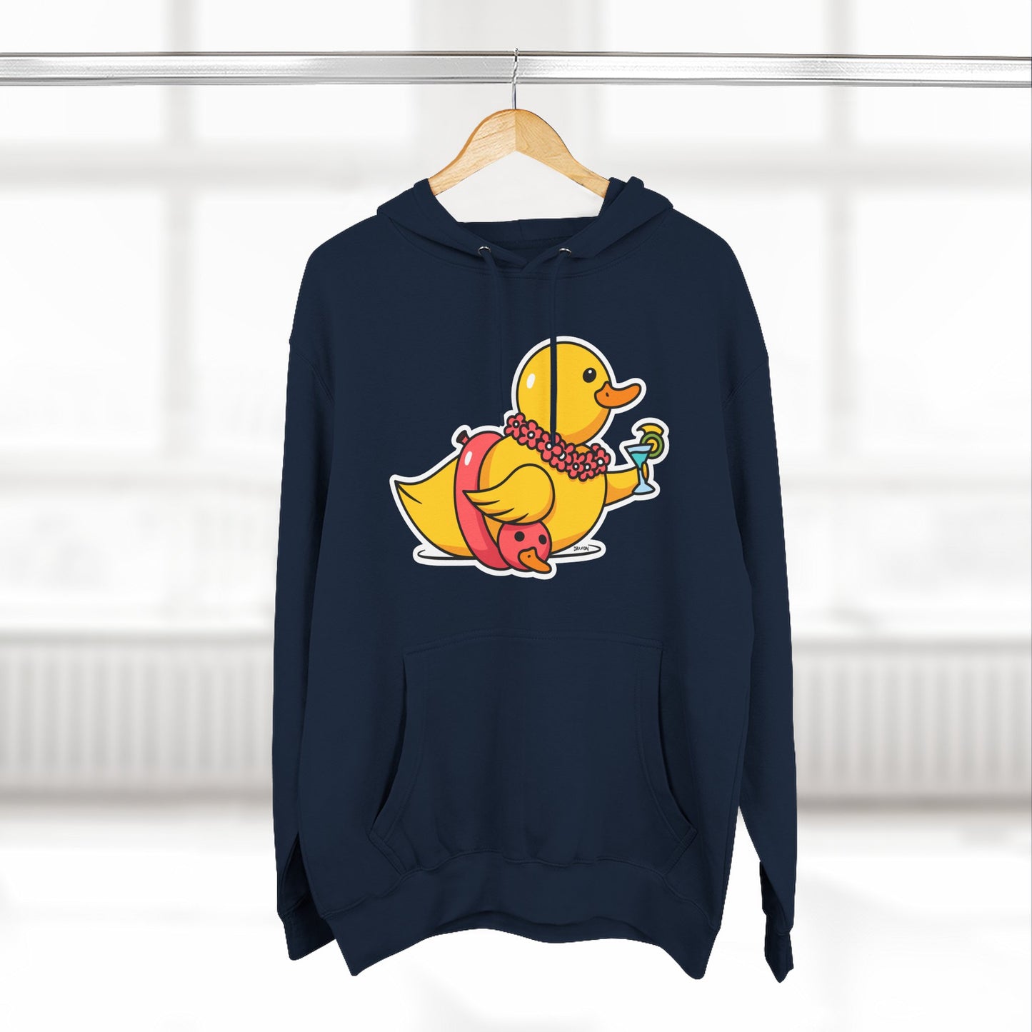 Three-Panel Fleece Hoodie (Tropical Duck)