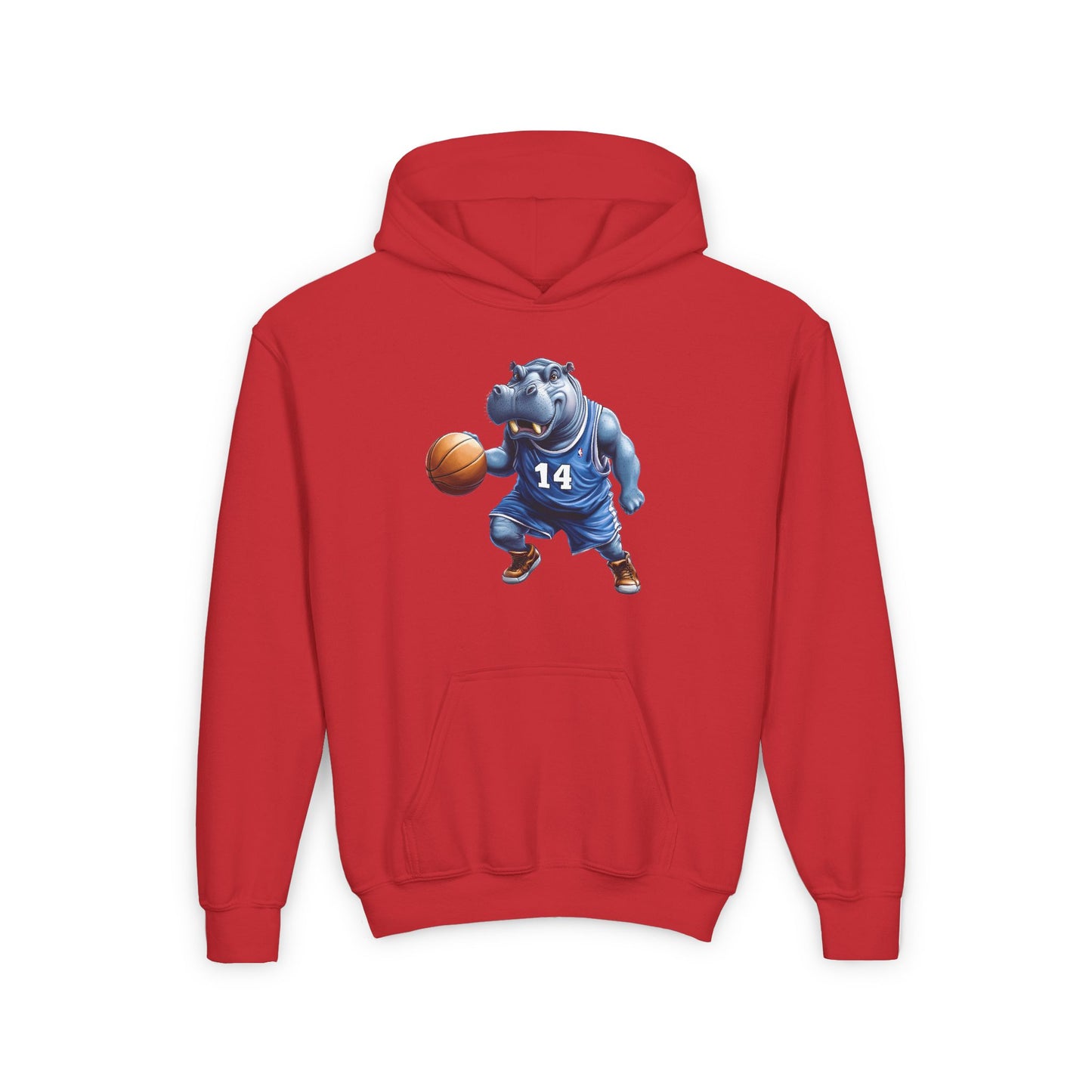 Youth Heavy Blend Hooded Sweatshirt (Hippo Baller)