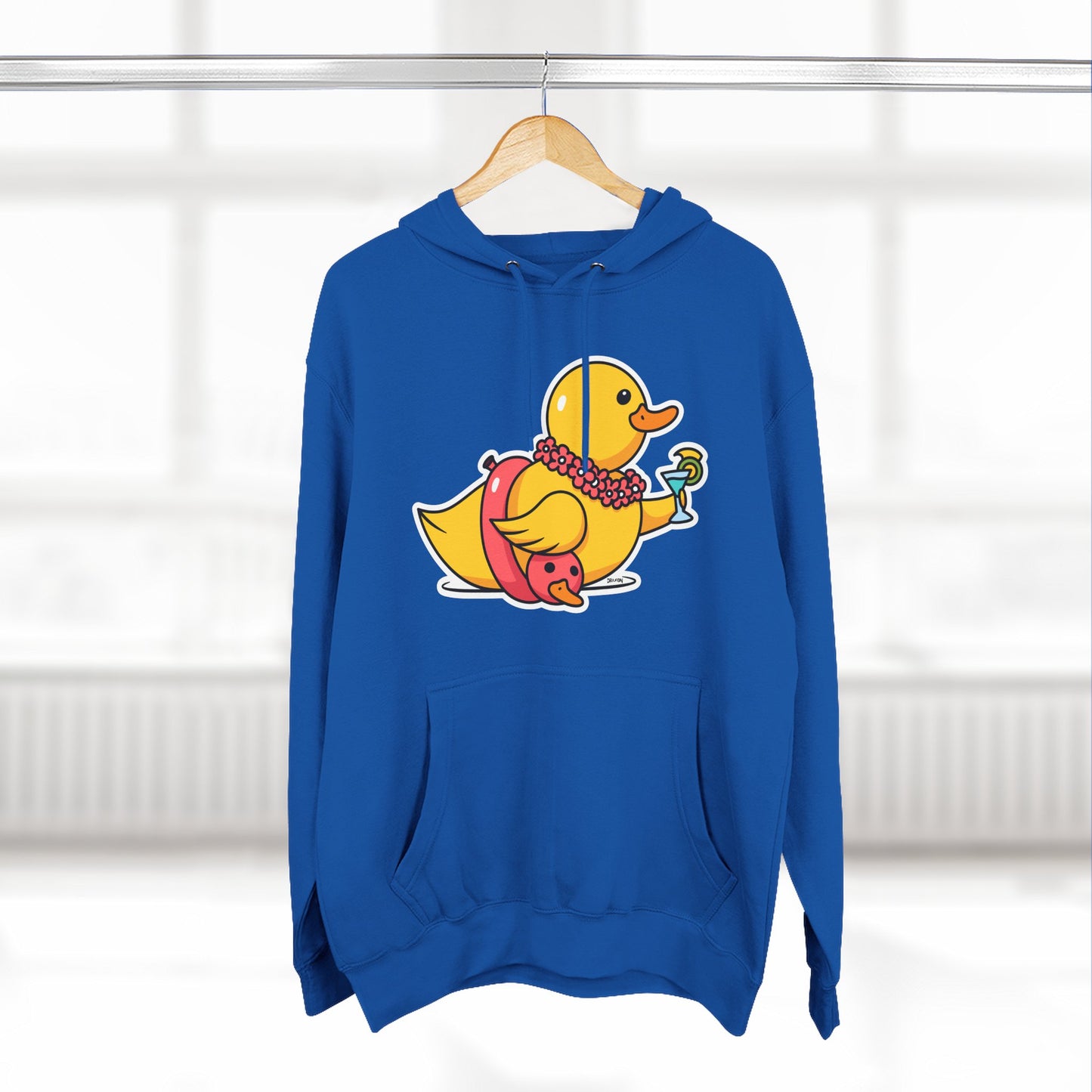 Three-Panel Fleece Hoodie (Tropical Duck)
