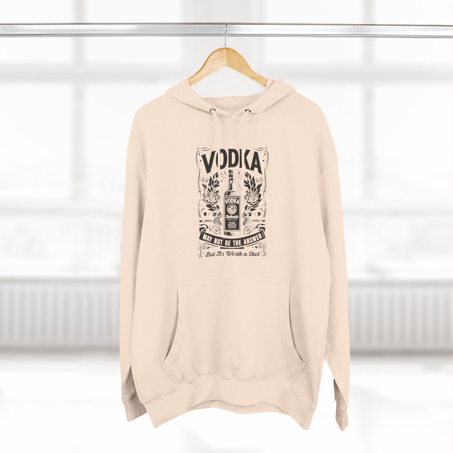 Three-Panel Fleece Hoodie (Vodka - Worth a Shot)