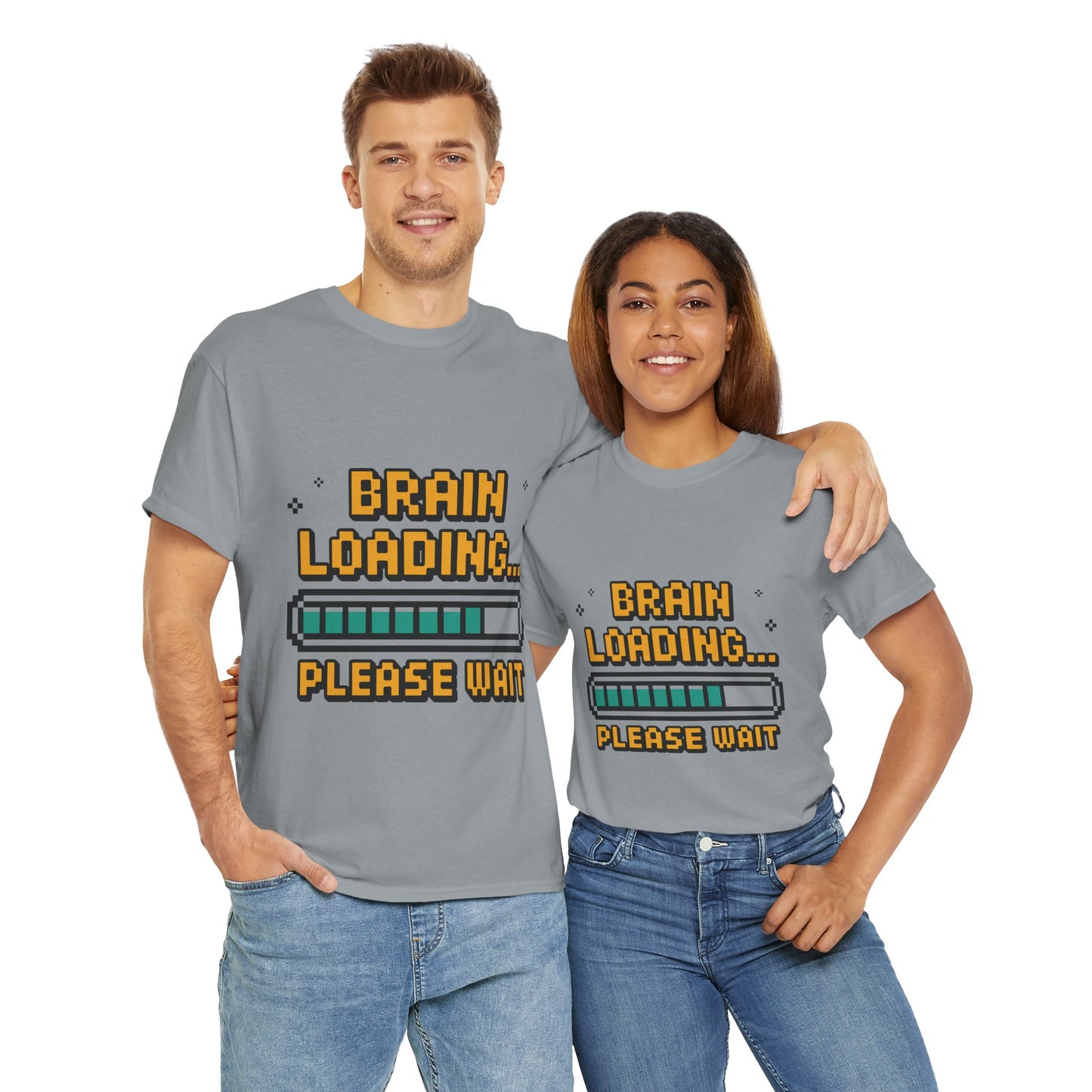 Unisex Heavy Cotton Tee (Brain Loading...Please Wait)