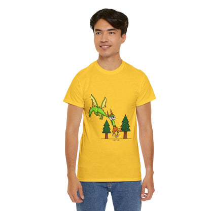 Unisex Heavy Cotton Tee (Flaming Dragon)