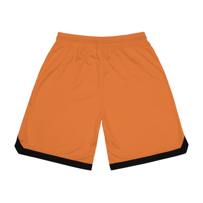 Orange Basketball Rib Shorts (AOP)