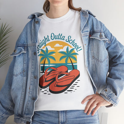 Unisex Heavy Cotton Tee (Straight Outta School)