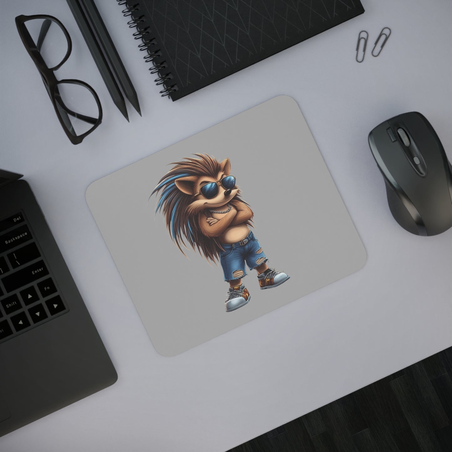 Desk Mouse Pad (Cool Hedgehog)