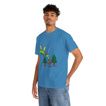 Unisex Heavy Cotton Tee (Flaming Dragon)