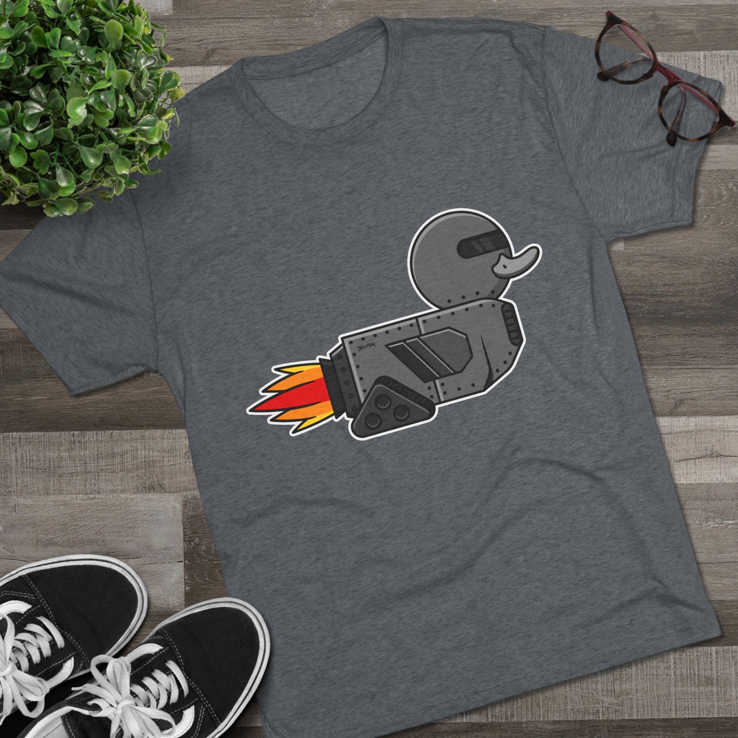 Unisex Tri-Blend Crew Tee (Robot Duck)