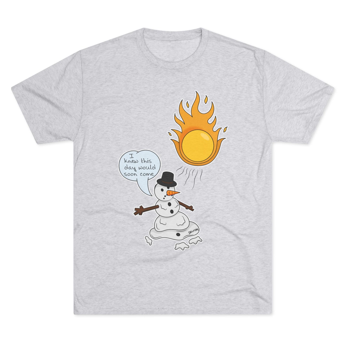 Unisex Tri-Blend Crew Tee (Melting Snowman)