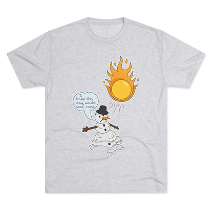 Unisex Tri-Blend Crew Tee (Melting Snowman)