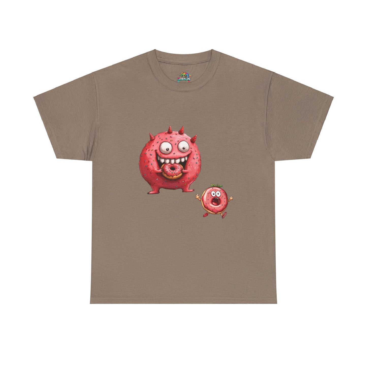 Unisex Heavy Cotton Tee (Donut Monster eating Donut)