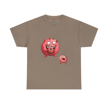 Unisex Heavy Cotton Tee (Donut Monster eating Donut)