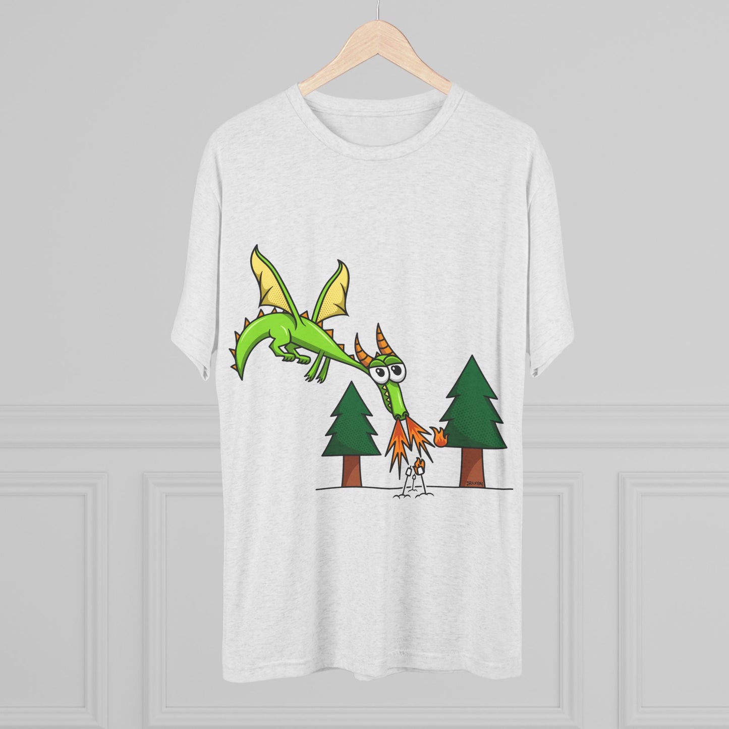 Unisex Tri-Blend Crew Tee (Flaming Dragon)