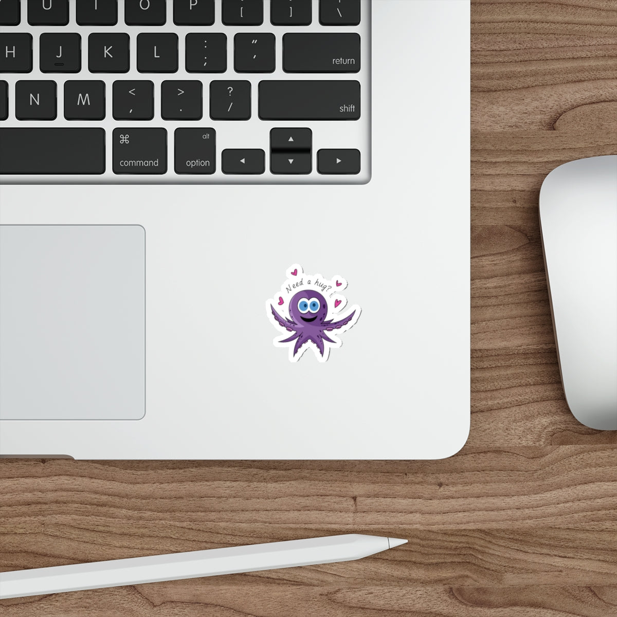 Die-Cut Stickers | Vibrant Art for Personalization (Octopus Hug)