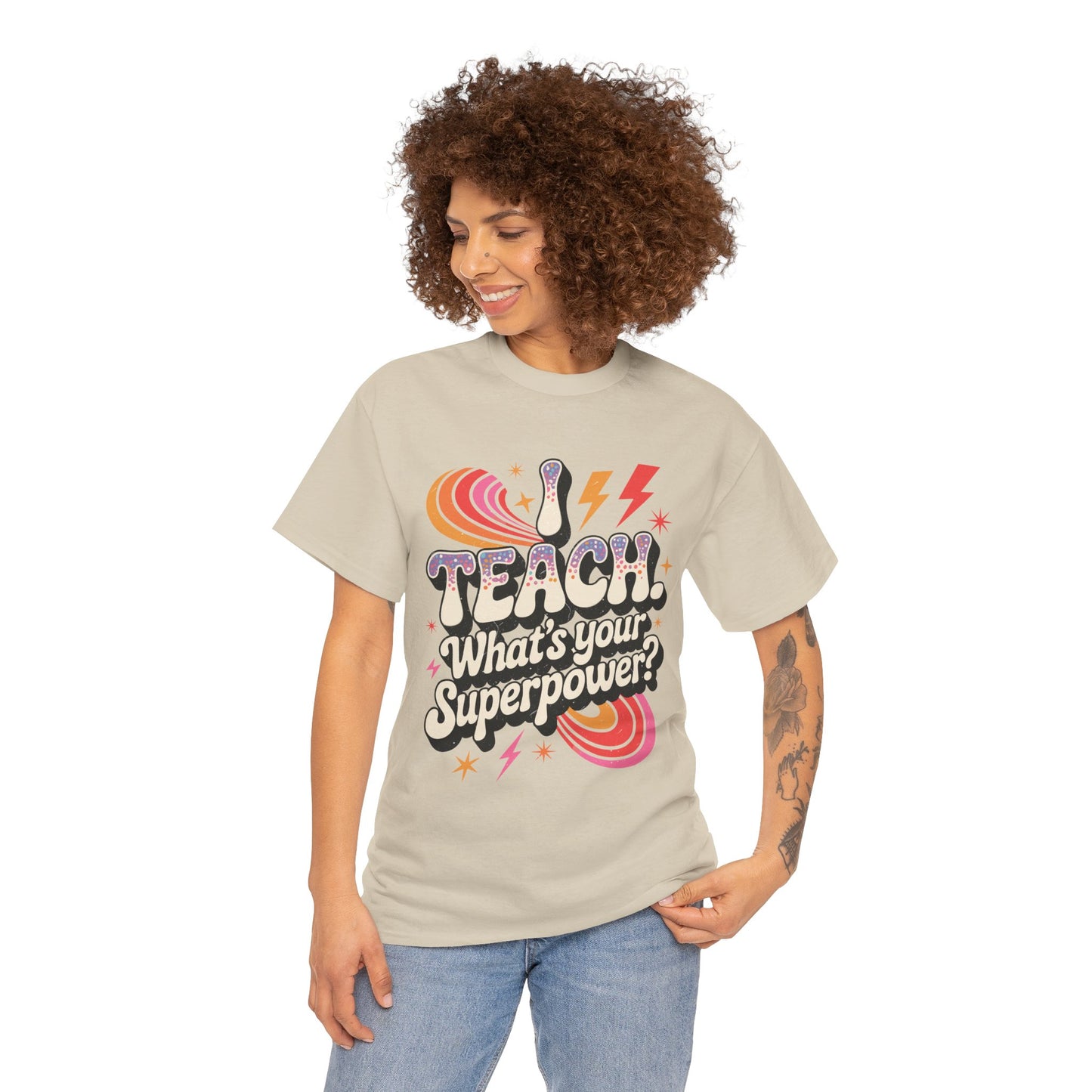 Unisex Heavy Cotton Tee (I Teach, What's Your Superpower?)