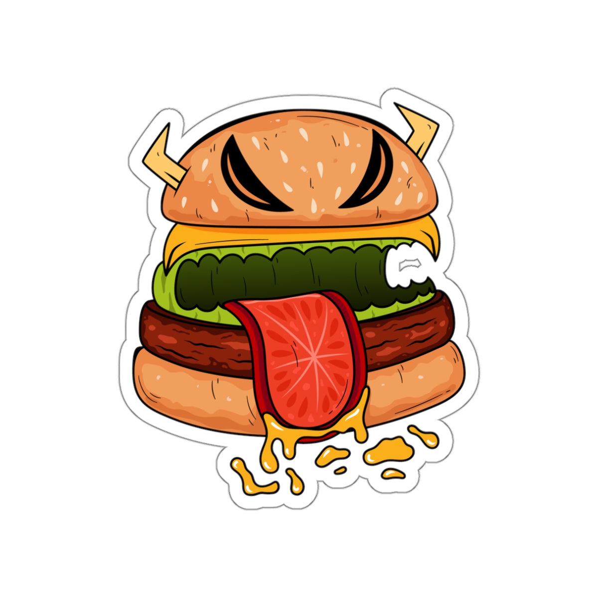 Die-Cut Stickers | Vibrant Art for Personalization (Cheeseburger Monster)