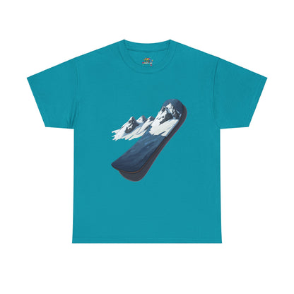 Unisex Heavy Cotton Tee (Mountain Snowboard)