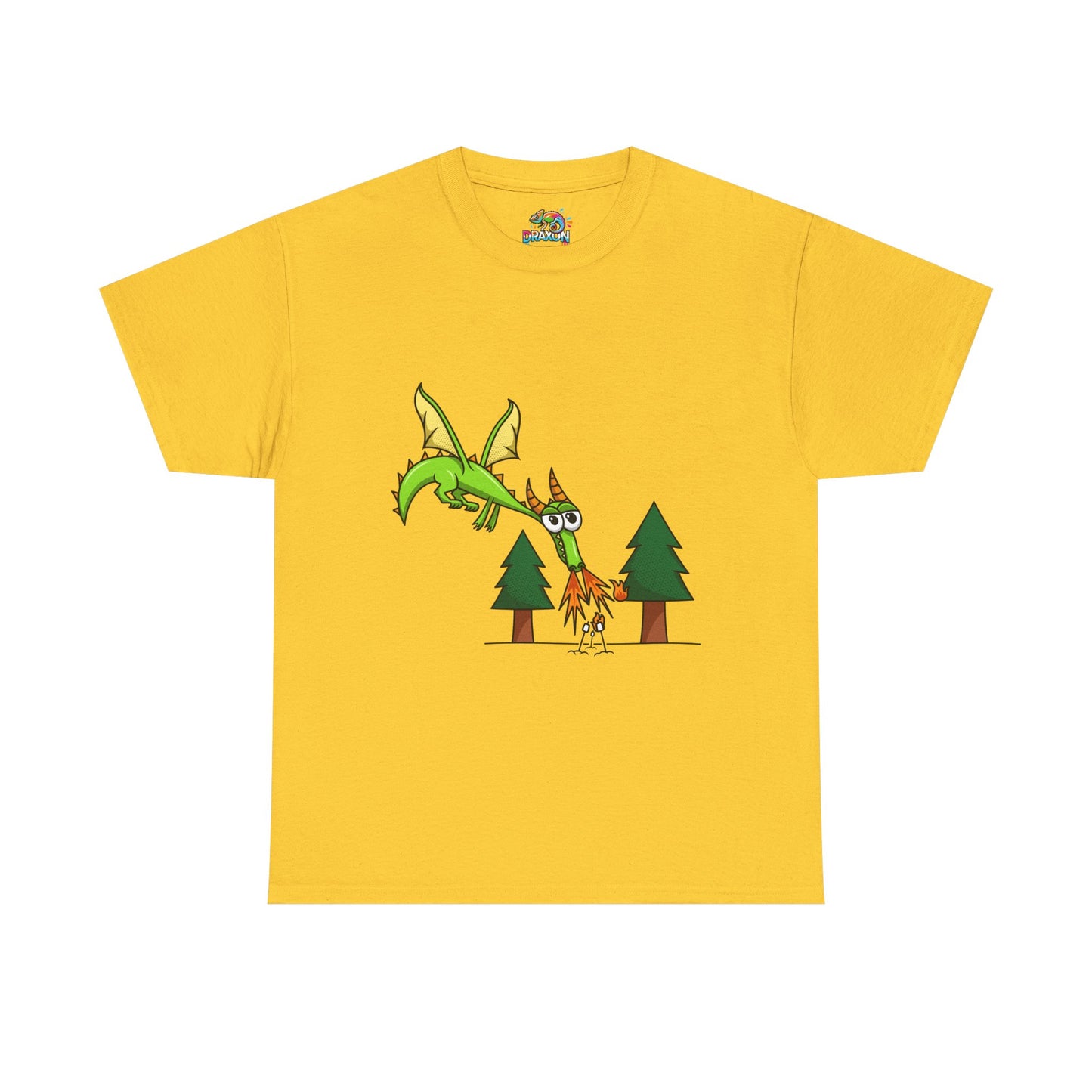 Unisex Heavy Cotton Tee (Flaming Dragon)
