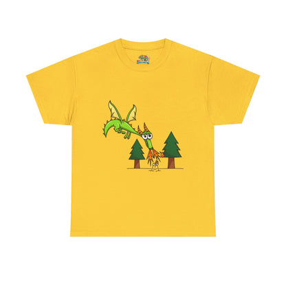 Unisex Heavy Cotton Tee (Flaming Dragon)