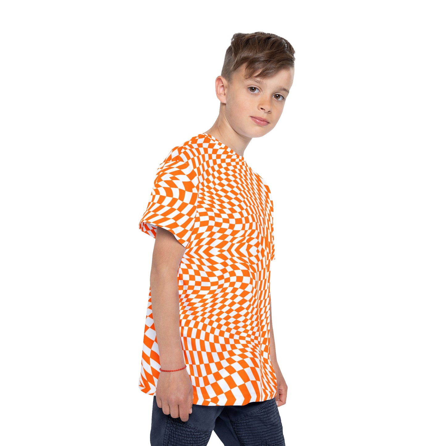 Kids Sports Jersey (Orange Pixels)