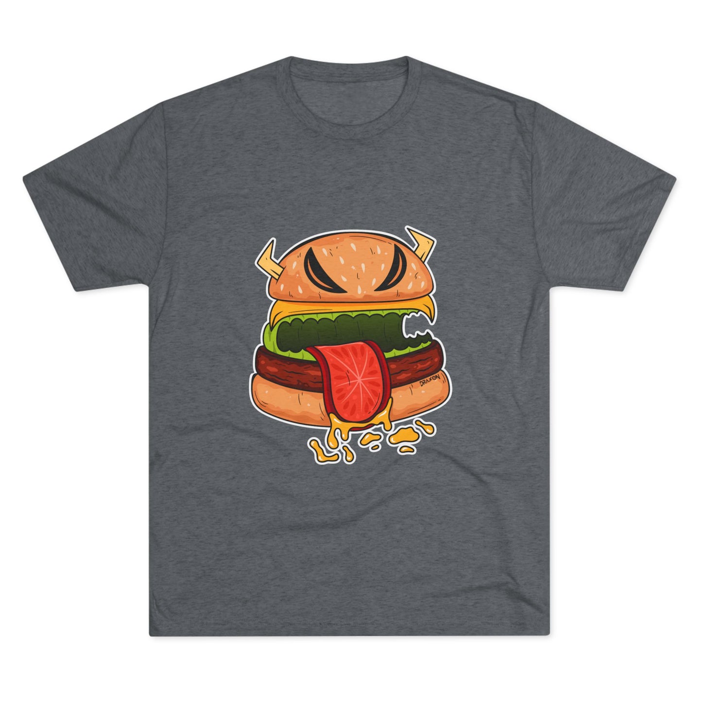 Unisex Tri-Blend Crew Tee (Cheeseburger Monster)
