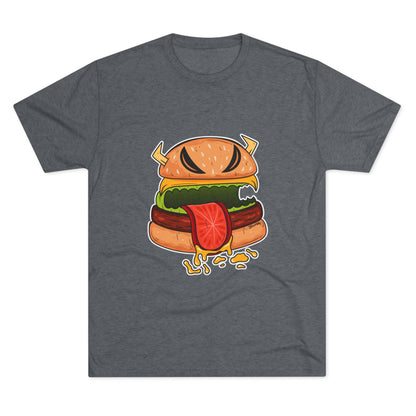 Unisex Tri-Blend Crew Tee (Cheeseburger Monster)