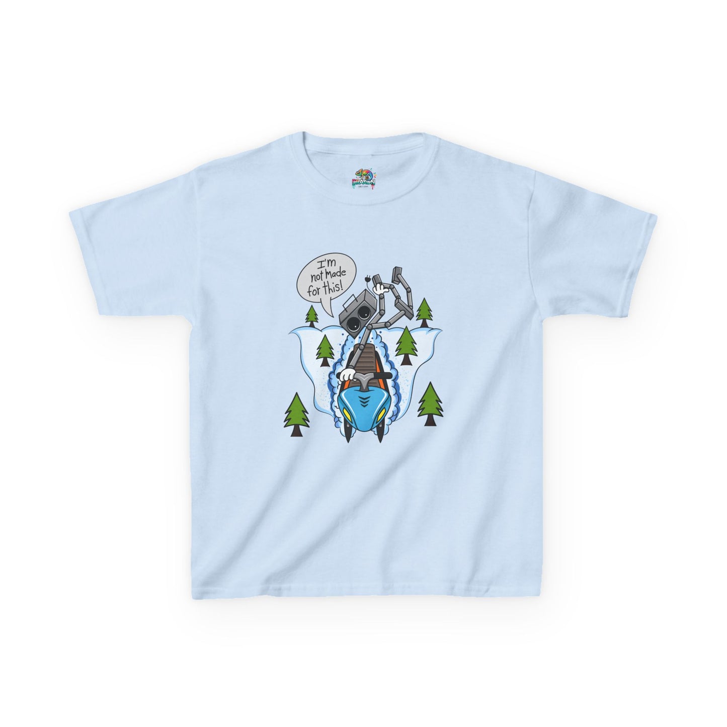 Kids Heavy Cotton T-Shirt (I'm not made for this - Snowmobiler)