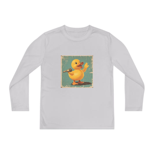 Youth Long Sleeve Competitor Tee (Karaoke Duck)