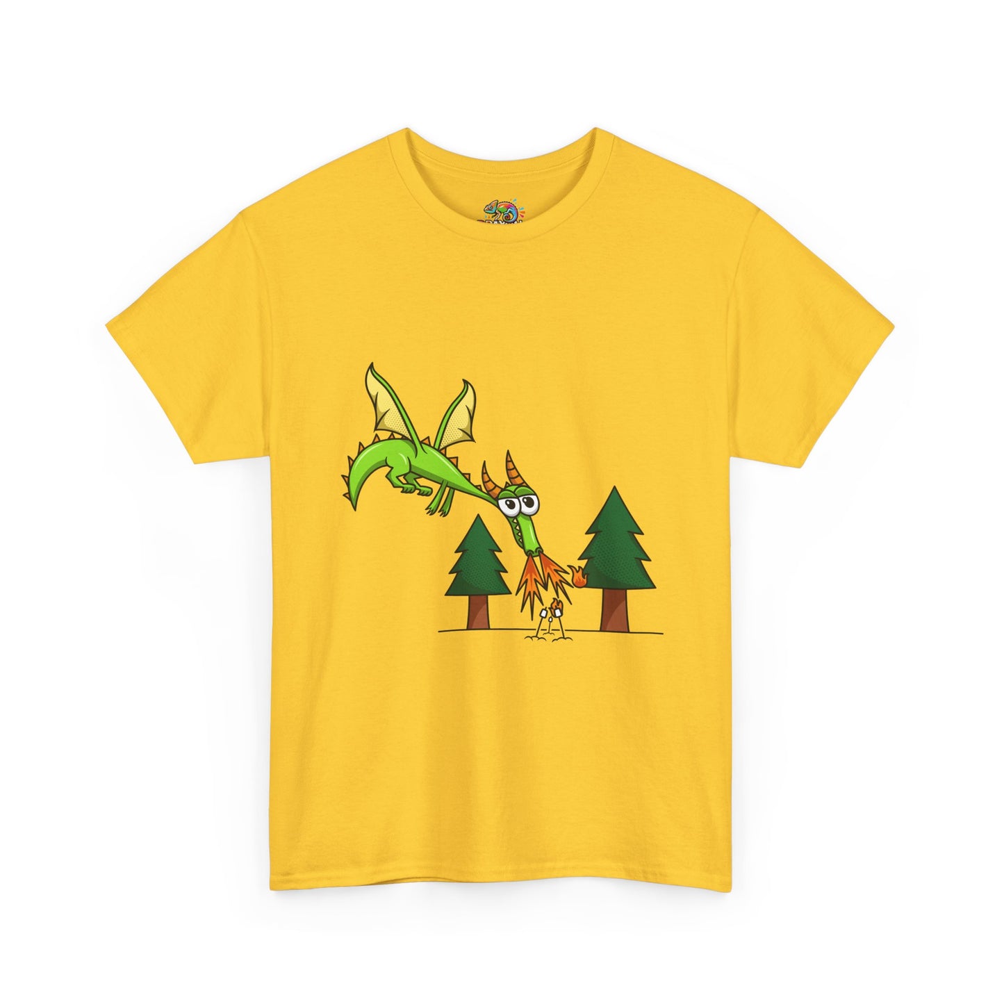 Unisex Heavy Cotton Tee (Flaming Dragon)