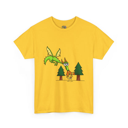 Unisex Heavy Cotton Tee (Flaming Dragon)