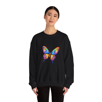 Unisex Heavy Blend™ Crewneck Sweatshirt (Colorful Butterfly)