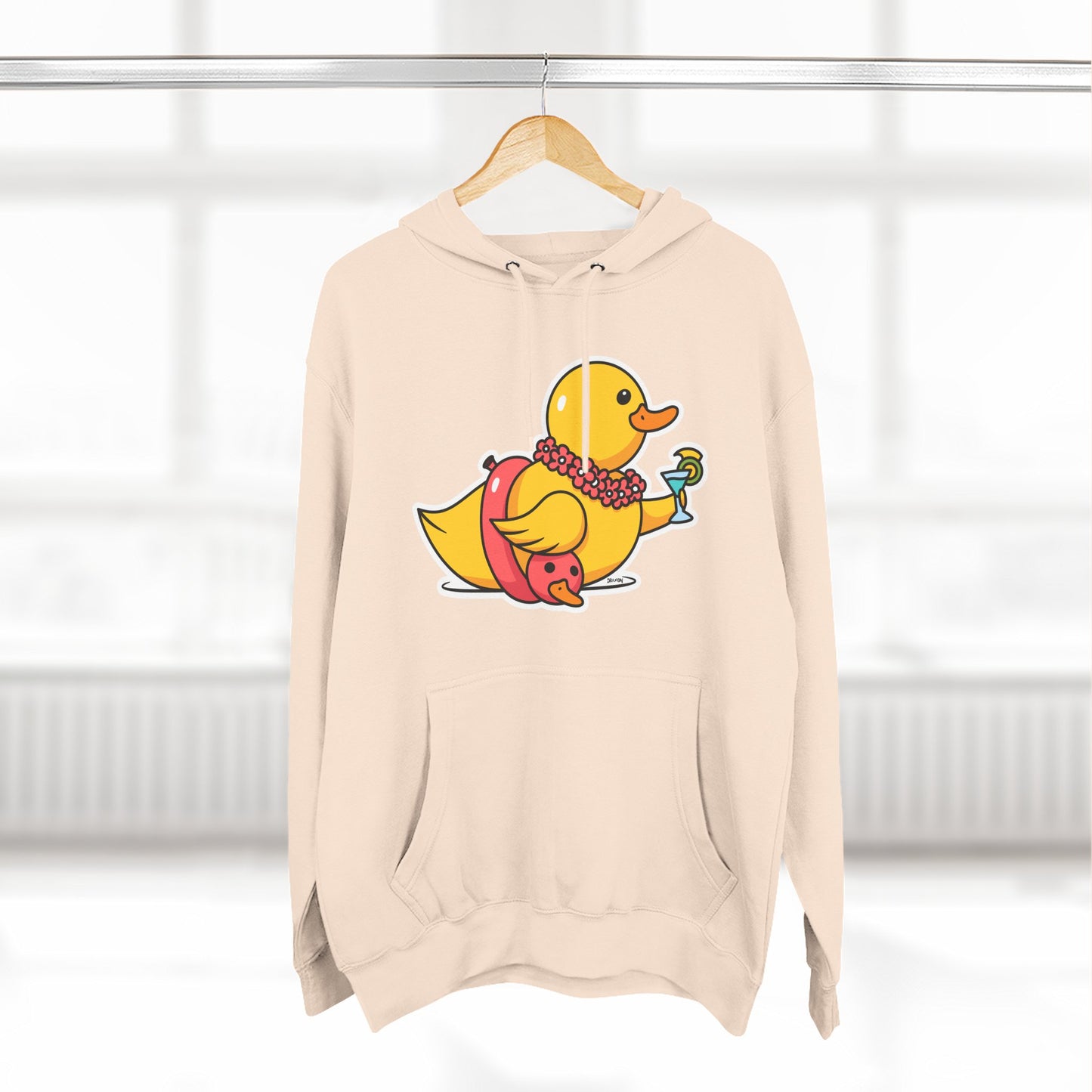 Three-Panel Fleece Hoodie (Tropical Duck)