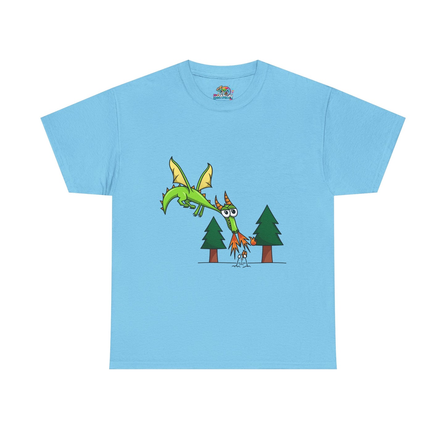 Unisex Heavy Cotton Tee (Flaming Dragon)