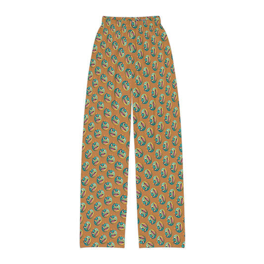 Kids Lounge Pants -AOP Brown (Green Monster 2)