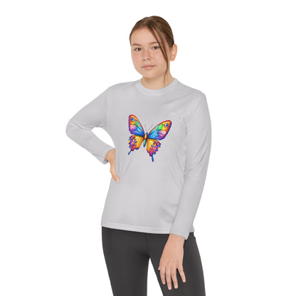 Youth Long Sleeve Competitor Tee (Colorful Butterfly)