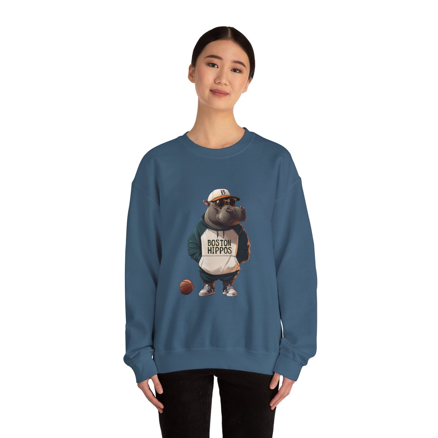 Unisex Heavy Blend™ Crewneck Sweatshirt (Boston Hippos)