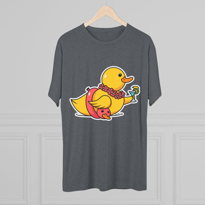 Unisex Tri-Blend Crew Tee (Tropical Duck)