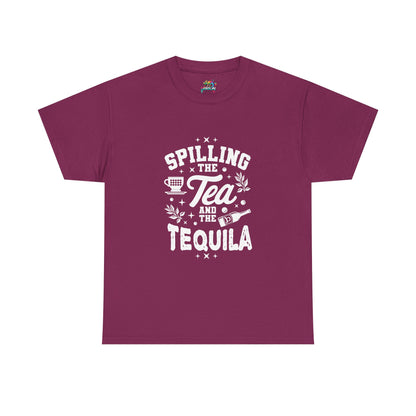 Unisex Heavy Cotton Tee (Spill Tea & Tequila)